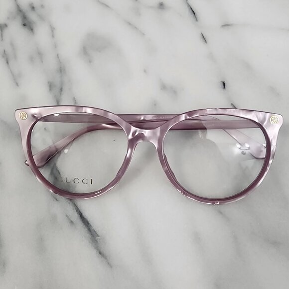 NWOT GUCCI Womens Pink Purple Pearl Eyeglass Frames GG00930 No Case - Picture 1 of 10